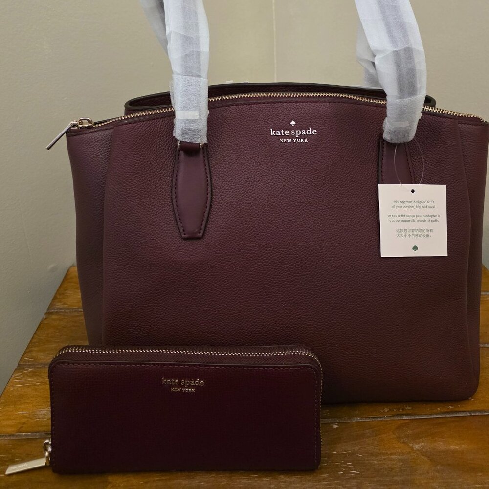kate spade New York Monet Large Triple Compartment Tote w/Wallet - Cherrywood